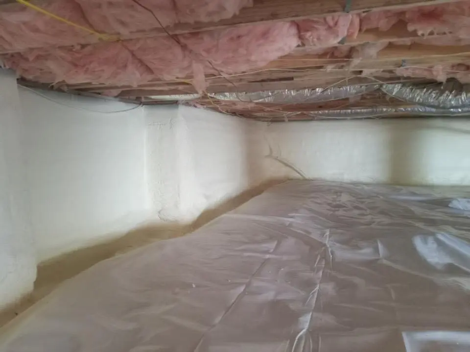Crawl space encapsulation with closed-cell spray foam for Flat Roof Repair in Covedale